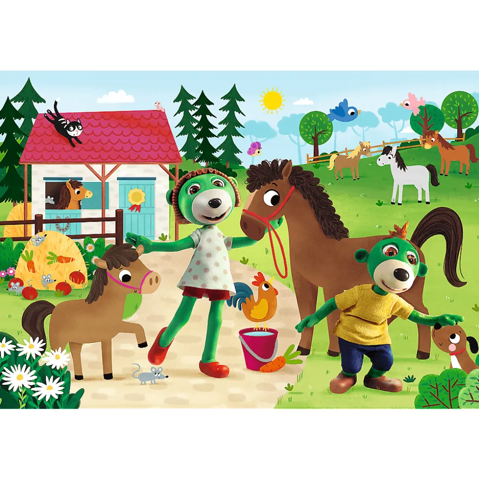 Puzzle Super Shape XXL Rodzina Treflików 60 el. Trefliki w stadninie koni