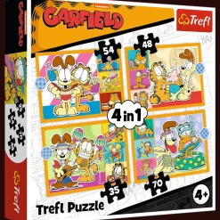 Puzzle 4w1 - Garfield kocha lazanię