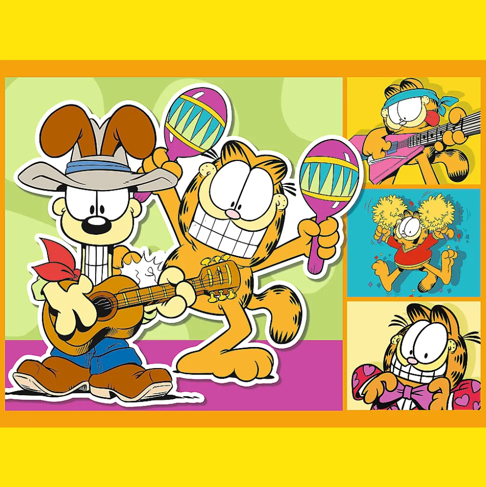 Puzzle 4w1 - Garfield kocha lazanię