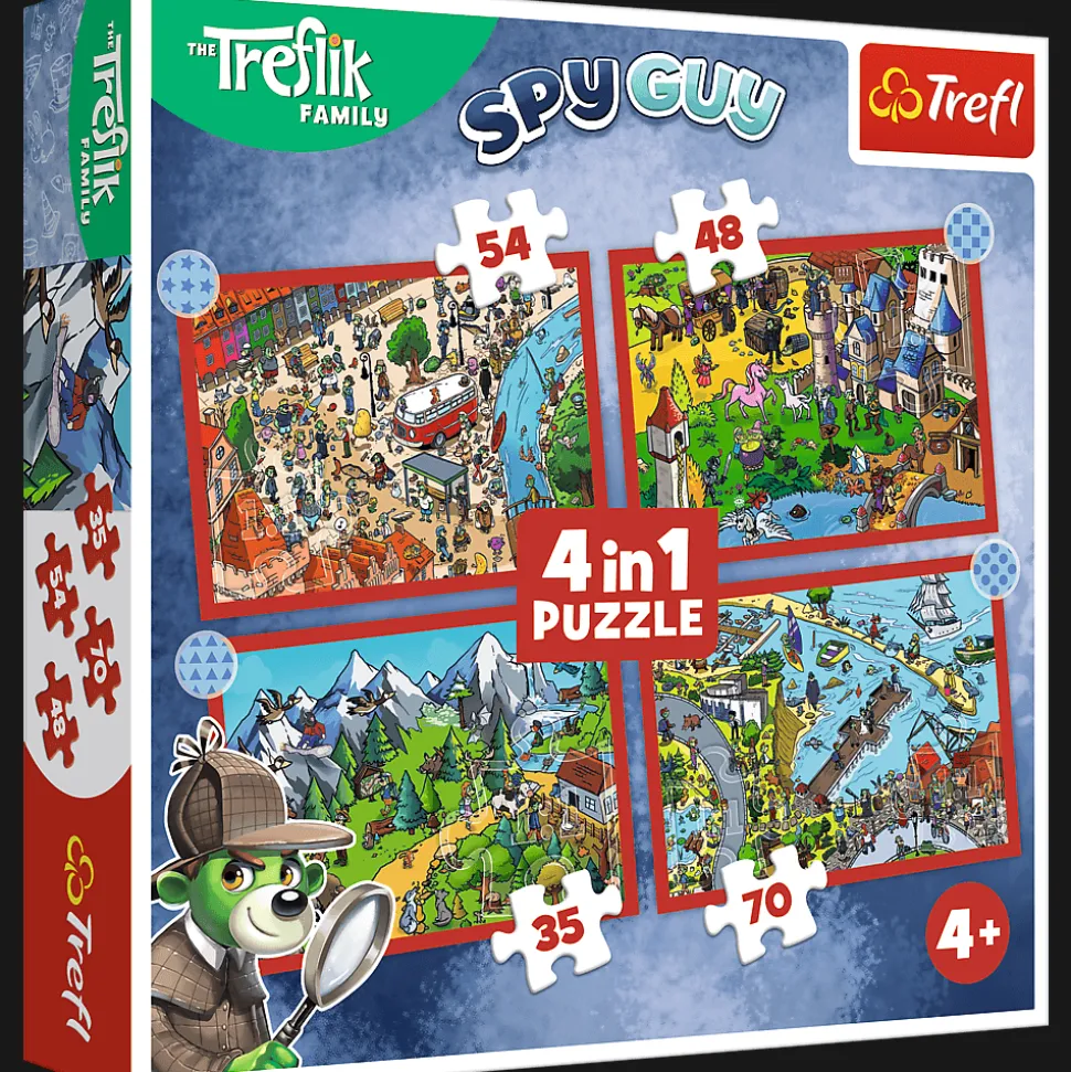 Puzzle 4w1 - Podróże Treflików, Rodzina Treflików