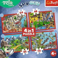 Puzzle 4w1 - Podróże Treflików, Rodzina Treflików