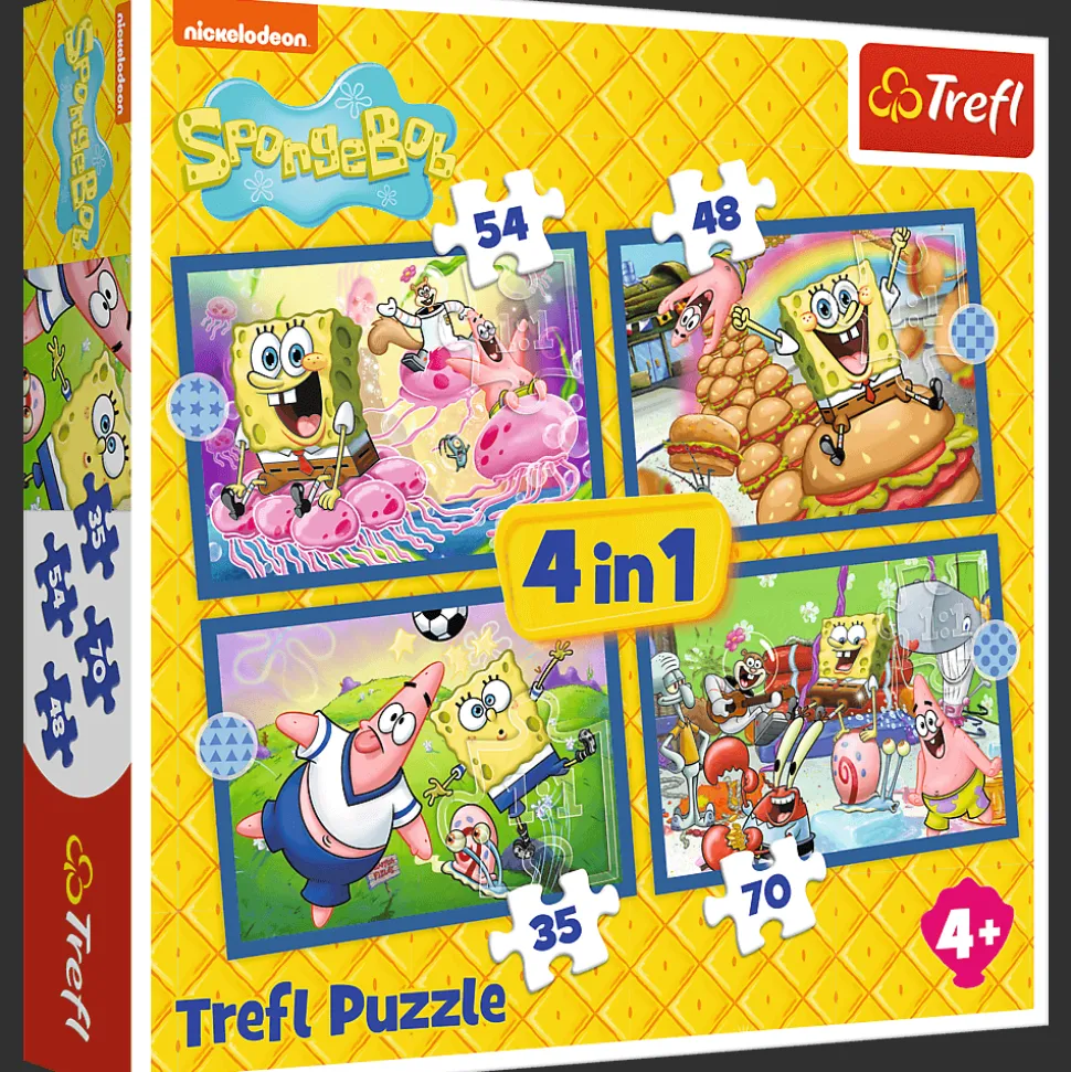 Puzzle 4w1 - Podwodne życie SpongeBoba