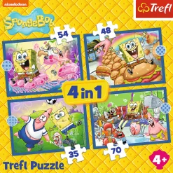 Puzzle 4w1 - Podwodne życie SpongeBoba