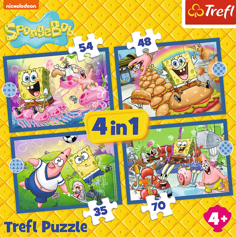 Puzzle 4w1 - Podwodne życie SpongeBoba