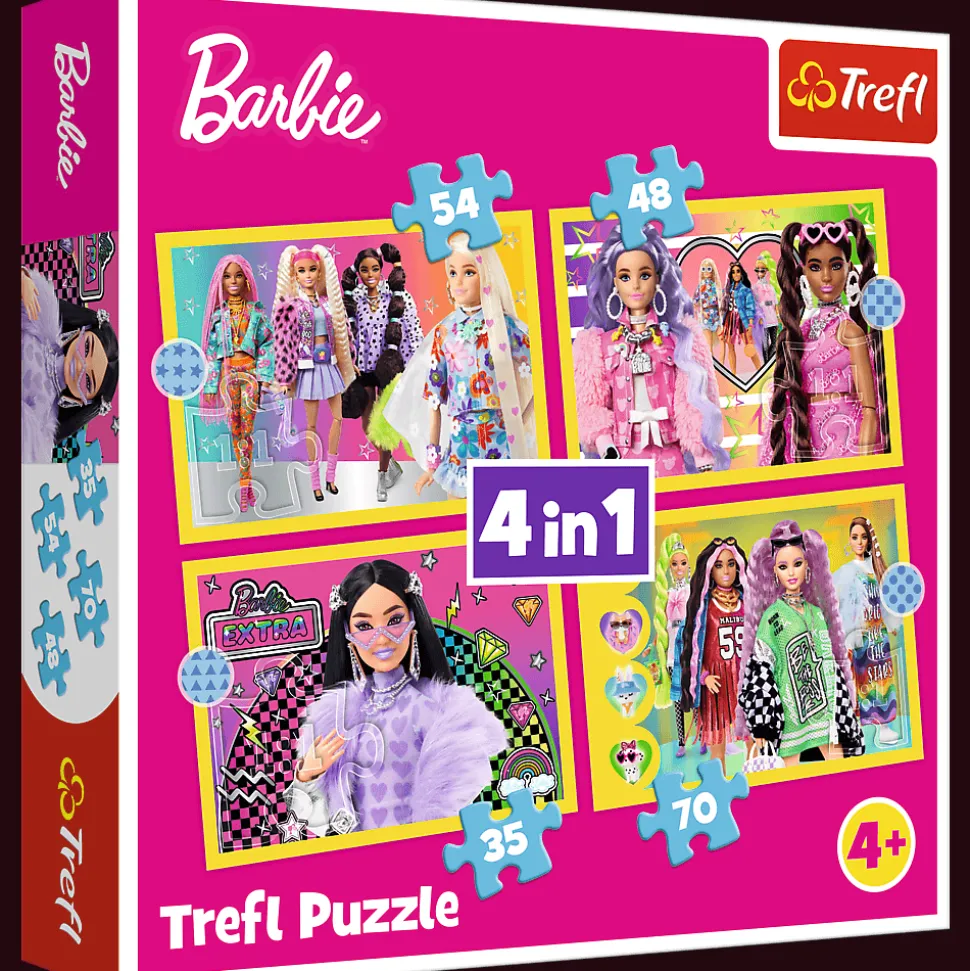 Puzzle 4w1 Barbie Wesoły świat Barbie