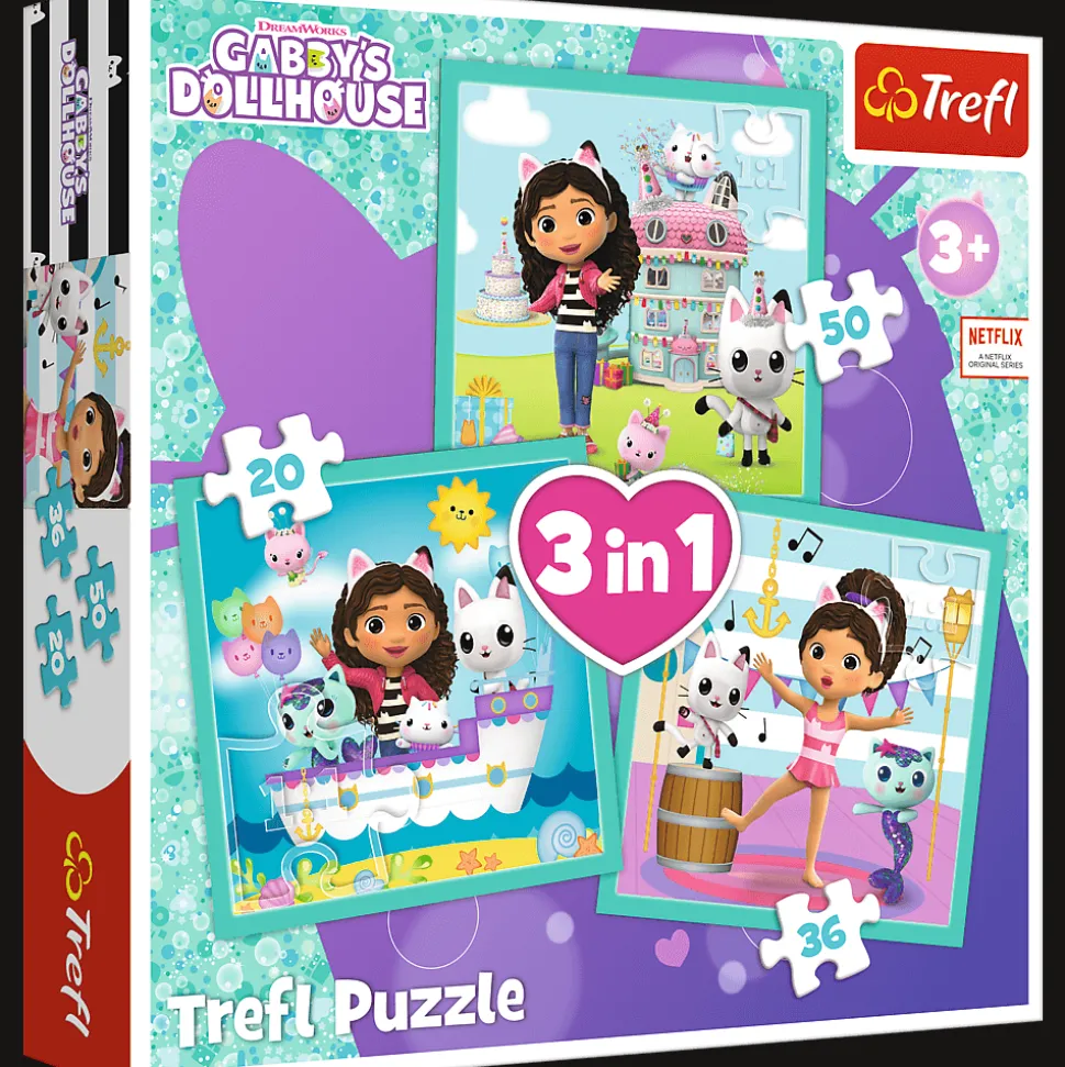 Puzzle 3w1 Gabby's Dollhouse, Aktywności Gabby