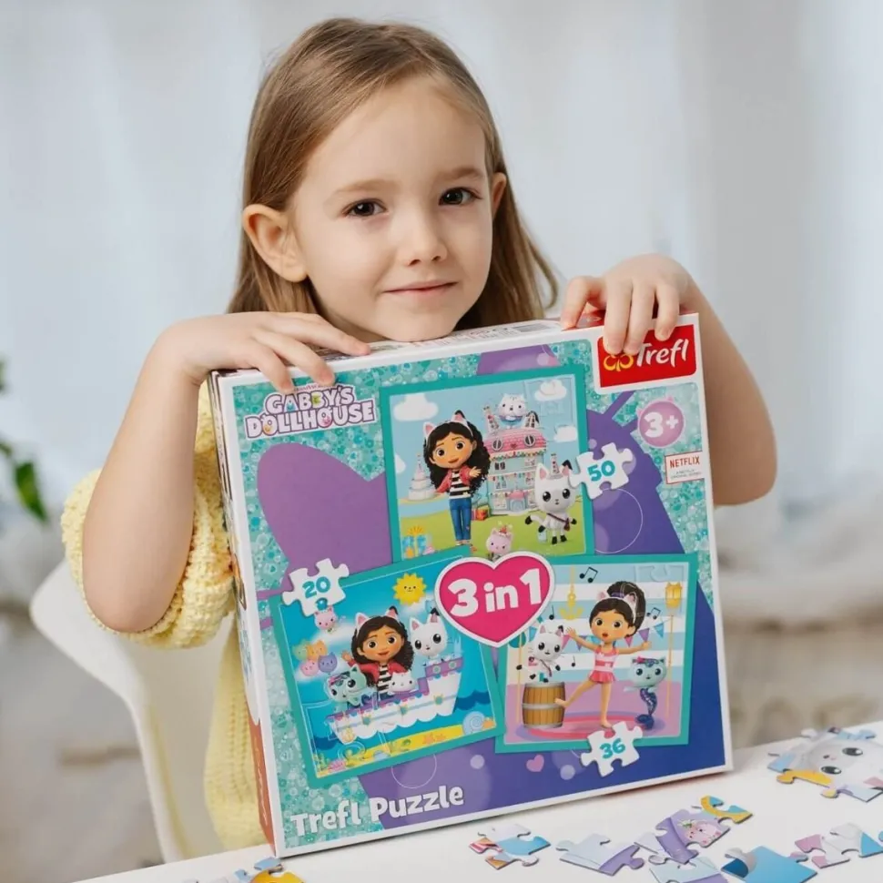 Puzzle 3w1 Gabby's Dollhouse, Aktywności Gabby