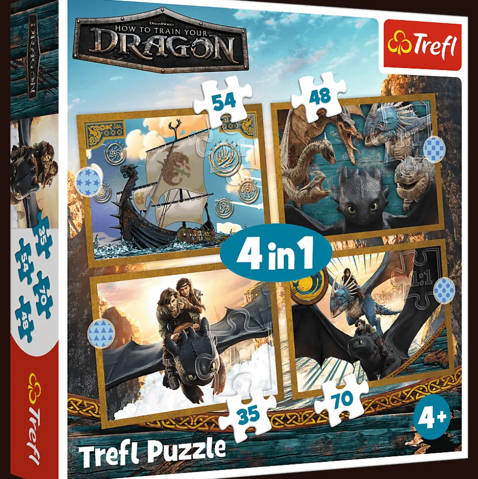 Puzzle 4w1 Jak wytresować smoka, Smocze dni