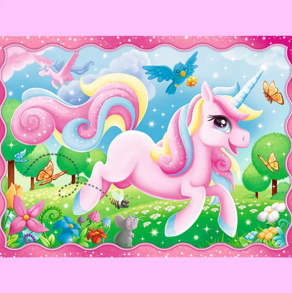 Puzzle 4w1 Jednorożce i magia