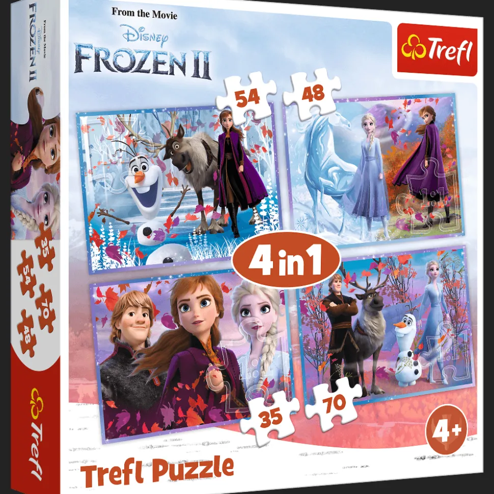 Puzzle 4w1 Kraina Lodu Podróż w nieznane