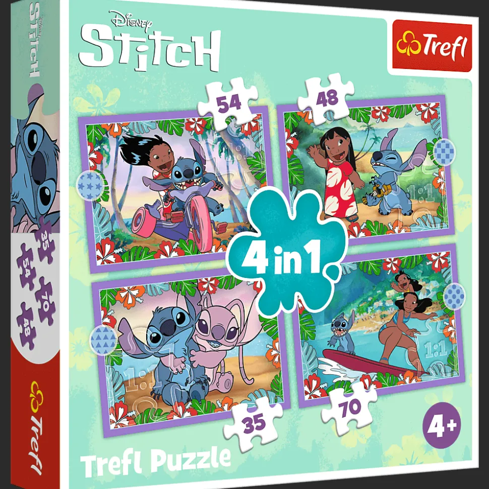 Puzzle 4w1 Lilo & Stitch Szalony dzień