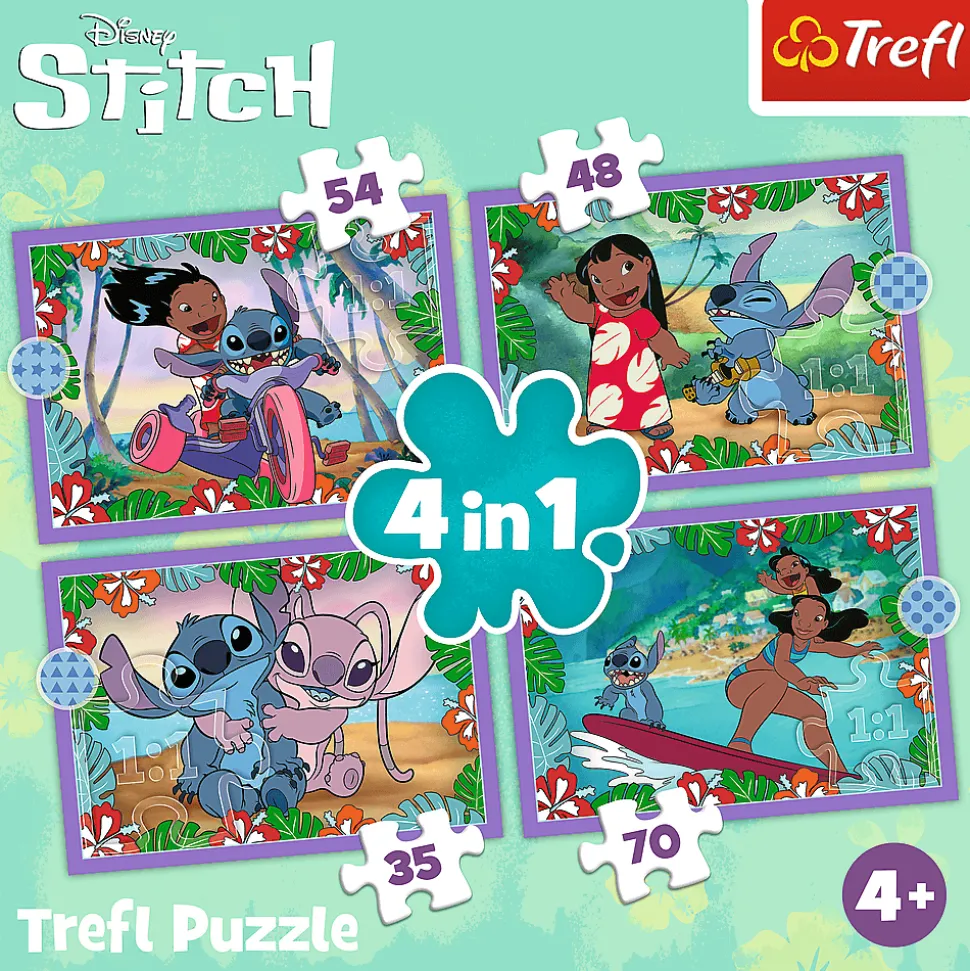 Puzzle 4w1 Lilo & Stitch Szalony dzień