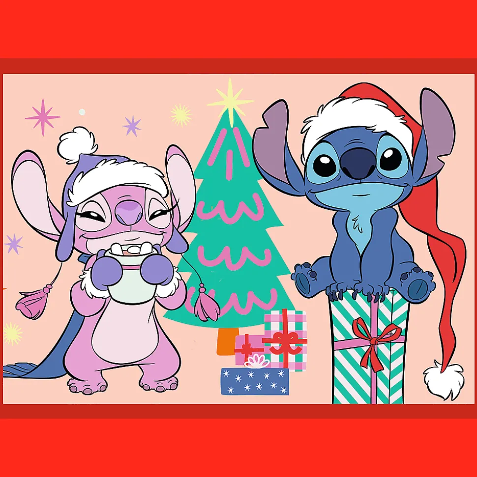 Puzzle 4w1 Lilo i Stitch, Świąteczny Lilo i Stitch