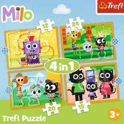 Puzzle 4w1 Milo, Poznaj Milo i jego przyjaciół