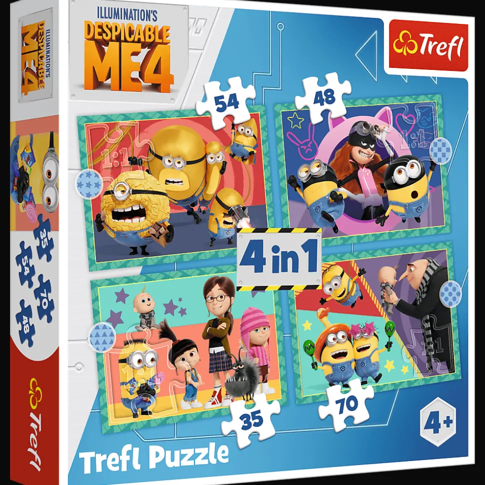 Puzzle 4w1 Minionki, Zwariowane Minionki