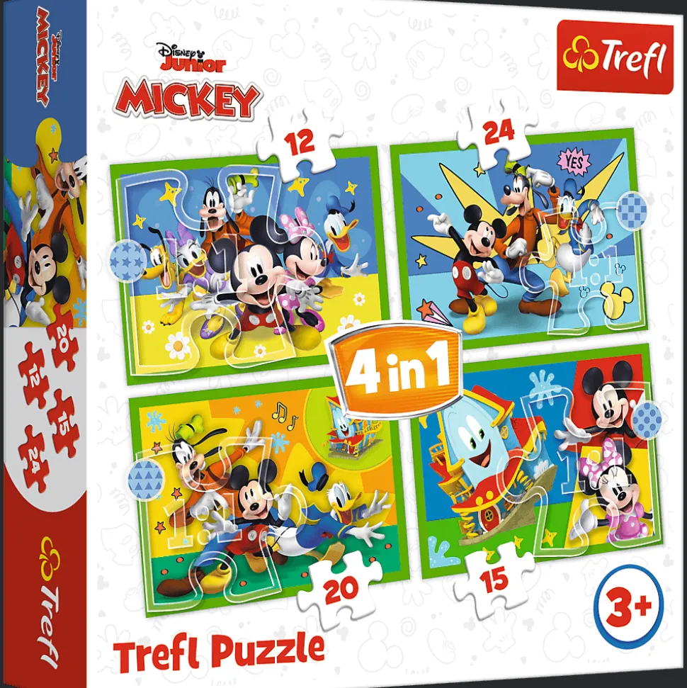 Puzzle 4w1 Myszka Miki Wśród przyjaciół