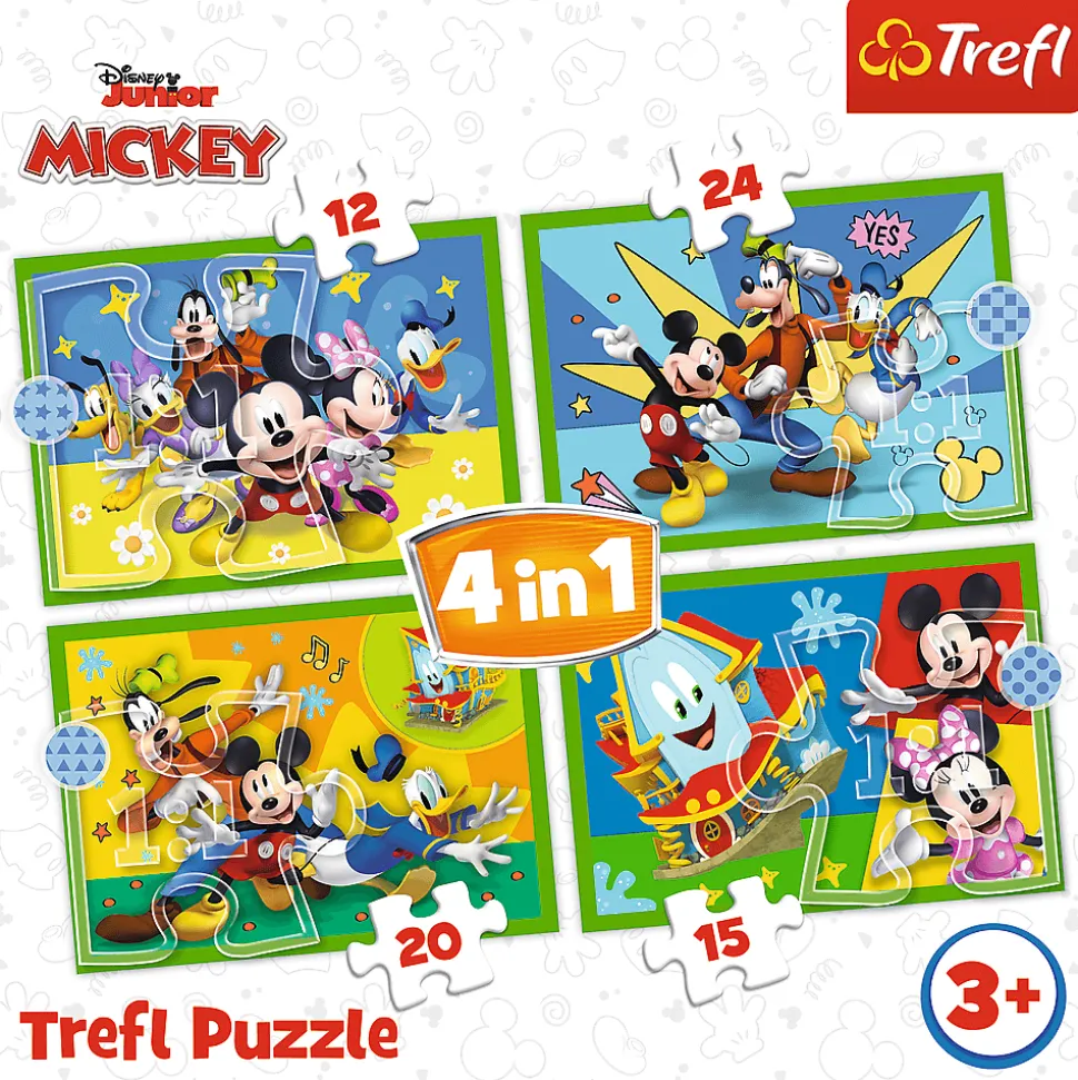 Puzzle 4w1 Myszka Miki Wśród przyjaciół