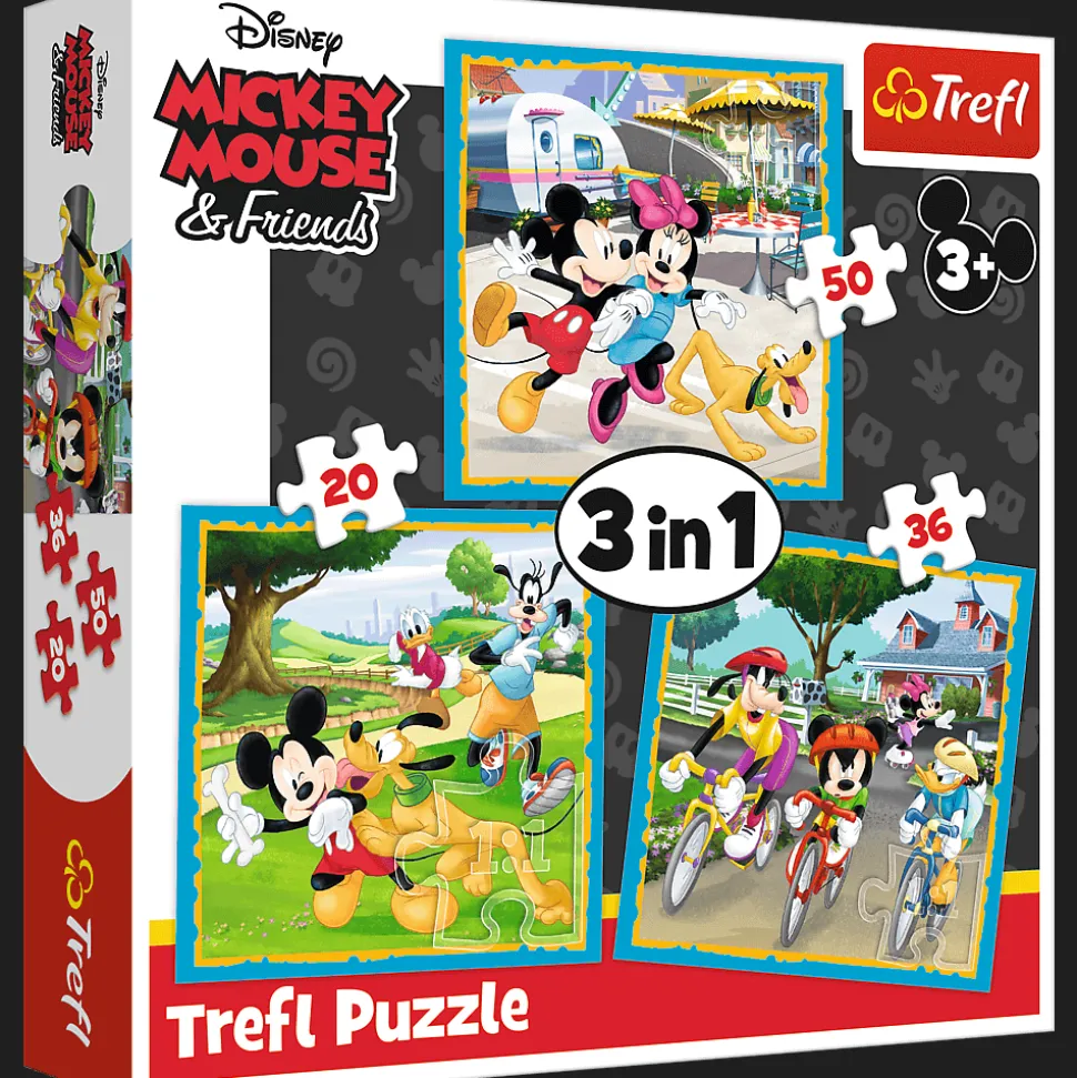 Puzzle 3w1 Myszka Miki z przyjaciółmi