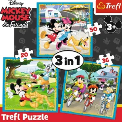 Puzzle 3w1 Myszka Miki z przyjaciółmi