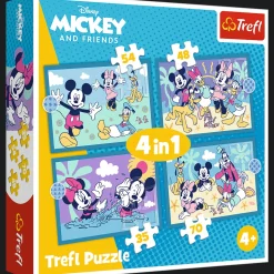 Puzzle 4w1 Myszka Miki, Zabawne zdarzenia Myszki Miki