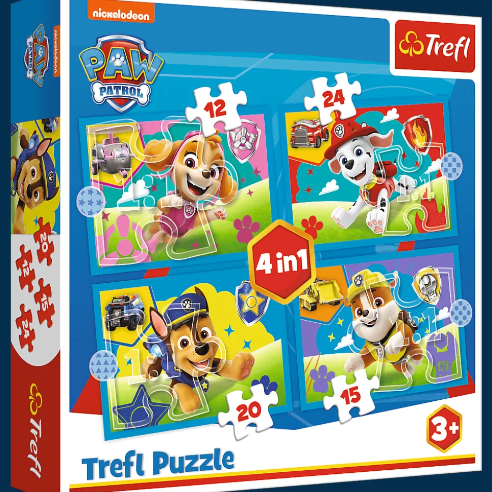 Puzzle 4w1 PAW Patrol, Biegnące Pieski