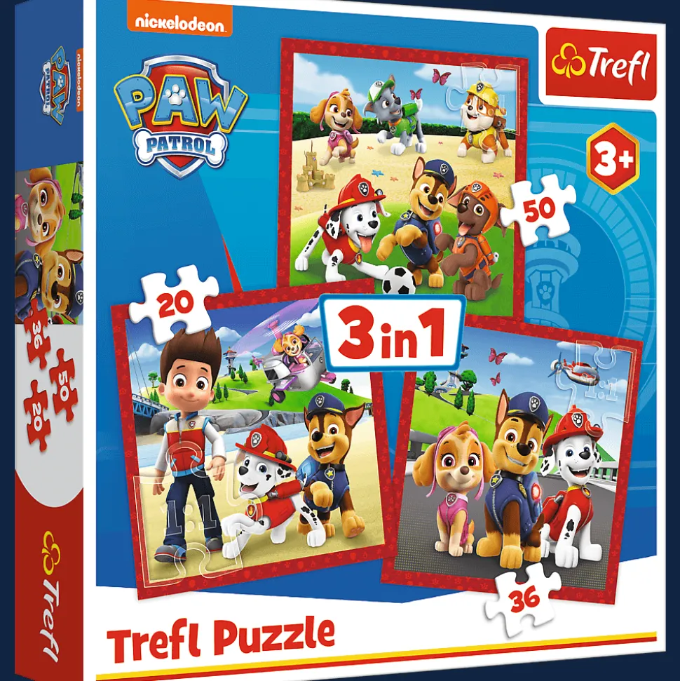 Puzzle 3w1 Psi Patrol Wesołe pieski Paw Patrol