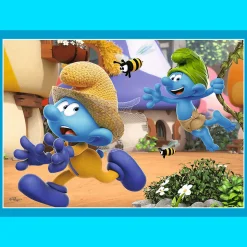 Puzzle 4w1 Smerfy, Wioska Smerfów