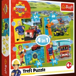 Puzzle 4w1 Strażak Sam, Odważny Strażak Sam