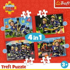 Puzzle 4w1 Strażak Sam, Przygoty Strażaka Sama