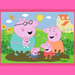 Puzzle 4w1 Świnka Peppa, Peppa uwielbia przygody