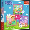 Puzzle 3w1 Świnka Peppa, Peppa i przyjaciele