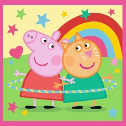 Puzzle 3w1 Świnka Peppa, Peppa i przyjaciele