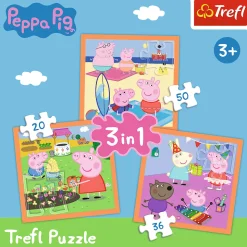 Puzzle 3w1 Świnka Peppa Pomysłowa Świnka Peppa