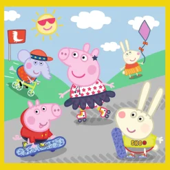 Puzzle 3w1 Świnka Peppa Wesoły dzień Peppy