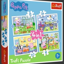 Puzzle 4w1 Świnka Peppa Wspomnienia z wakacji