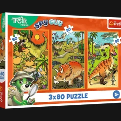 Puzzle 3x80 - Trefliki w świecie dinozaurów