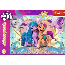 Puzzle z brokatem 100 el. My Little Pony Błyszczące kucyki
