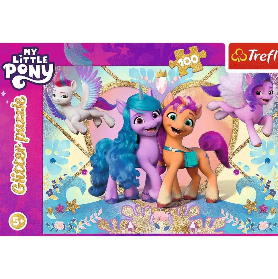 Puzzle z brokatem 100 el. My Little Pony Błyszczące kucyki