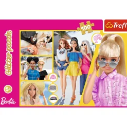 Puzzle z brokatem Barbie 100 el. Brokatowa Barbie