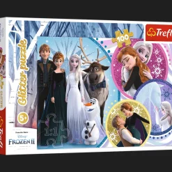 Puzzle z brokatem Kraina Lodu 100 el. W blasku miłości