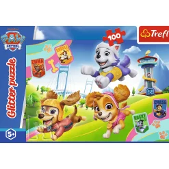 Puzzle z brokatem Psi Patrol 100 el. Błyszczące psiaki