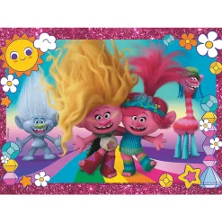 Puzzle z brokatem Trolls 100 el. Błyszczące Trolle
