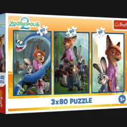 Puzzle Zwierzogród 2, 3 x 80 el. - Zwierzakowe śledztwo