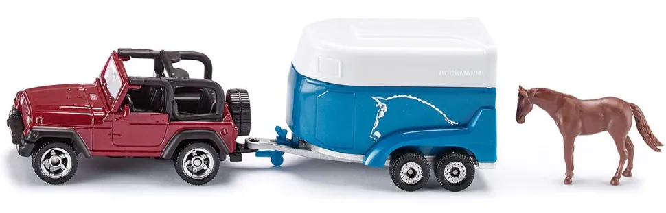 Siku 16 - Jeep z przyczepą na konie