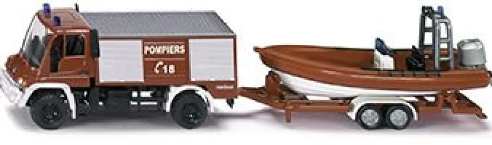 Siku 16 - Straż pożarna Unimog z łodzią