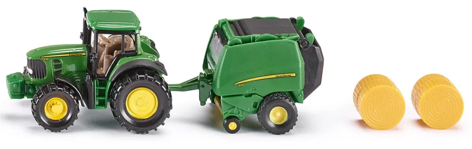 Siku 16 - Traktor John Deere z prasą