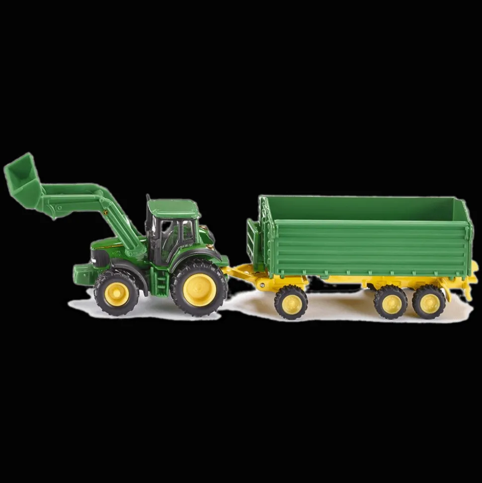 Siku Farmer - Traktor John Deere z przyczepą i ładowarką