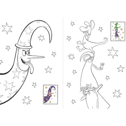 Smok Diplodok. Kolorowanka z naklejkami