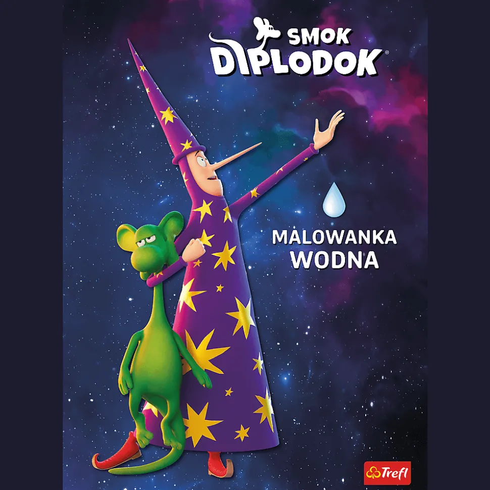 Smok Diplodok. Malowanka wodna