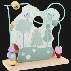 Zabawka drewniana Bobaski i Miś, Bead maze: Shapes & numbers